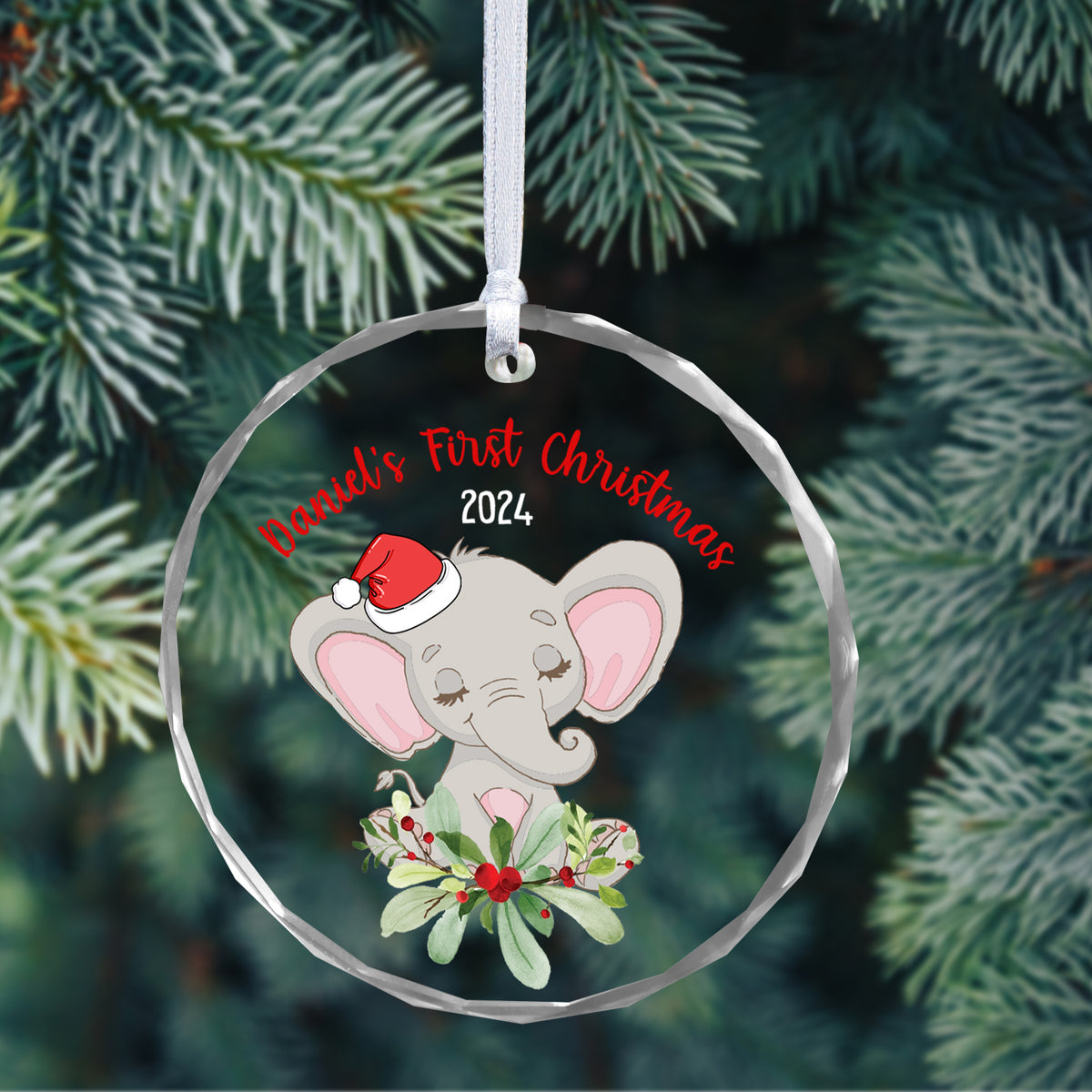 MeMate Baby's First Christmas Ornament 2024, Personalized Baby Ornaments with Name, Baby Ornament for Boys Girls, Christmas Baby Keepsakes for Newborn Infant Son Daughter