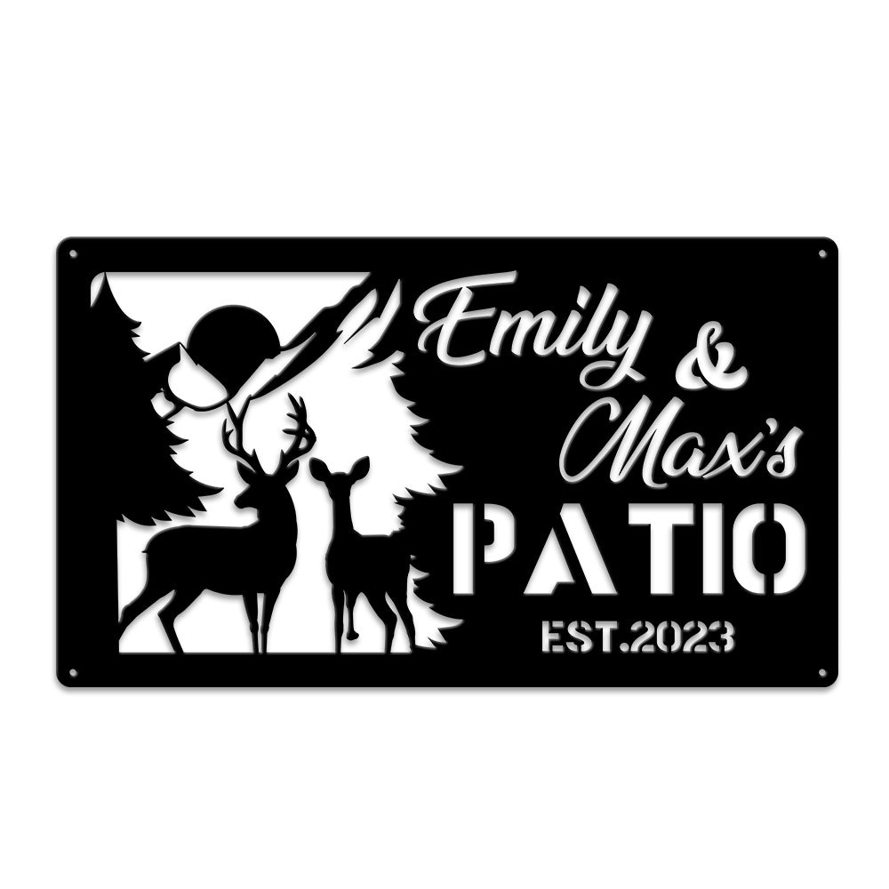 MeMate Metal Outdoor Sign, Backyard Paradise Sign to Personalize, Personalized Backyard Metal Signs Kitchen Decor, Custom Name Outdoor Plaques