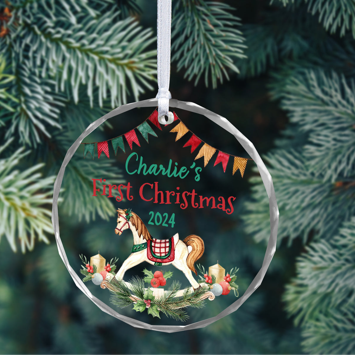 MeMate Baby's First Christmas Ornament 2024, Personalized Baby Ornaments with Name, Baby Ornament for Boys Girls, Christmas Baby Keepsakes for Newborn Infant Son Daughter