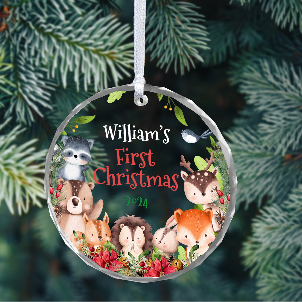 MeMate Baby's First Christmas Ornament 2024, Personalized Baby Ornaments with Name, Baby Ornament for Boys Girls, Christmas Baby Keepsakes for Newborn Infant Son Daughter