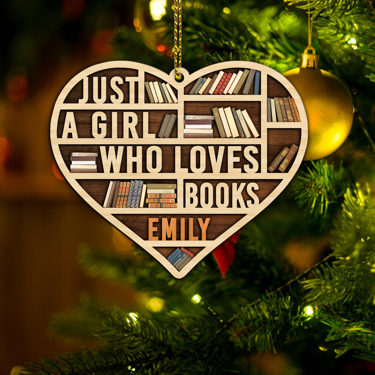 book christmas ornament