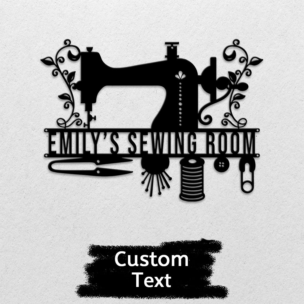 MeMate Sewing Room Sign 5 Sizes for Home Decor, Custom Craft Room Décor Metal Signs for Women, Personalized Sewing Room Signs, Retro Style Craft Room, Vintage Plaque for Sewing Room, Quilting Room Decoration