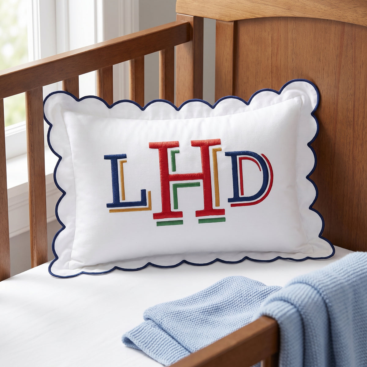 Monogram Pillow Cover Personalized, Custom Embroidered Initials Pillowcase, Custom Text Embroidered Pillow Cover, Nursery Decor Cushion, Monogrammed Pillow, Baby Room Pillow
