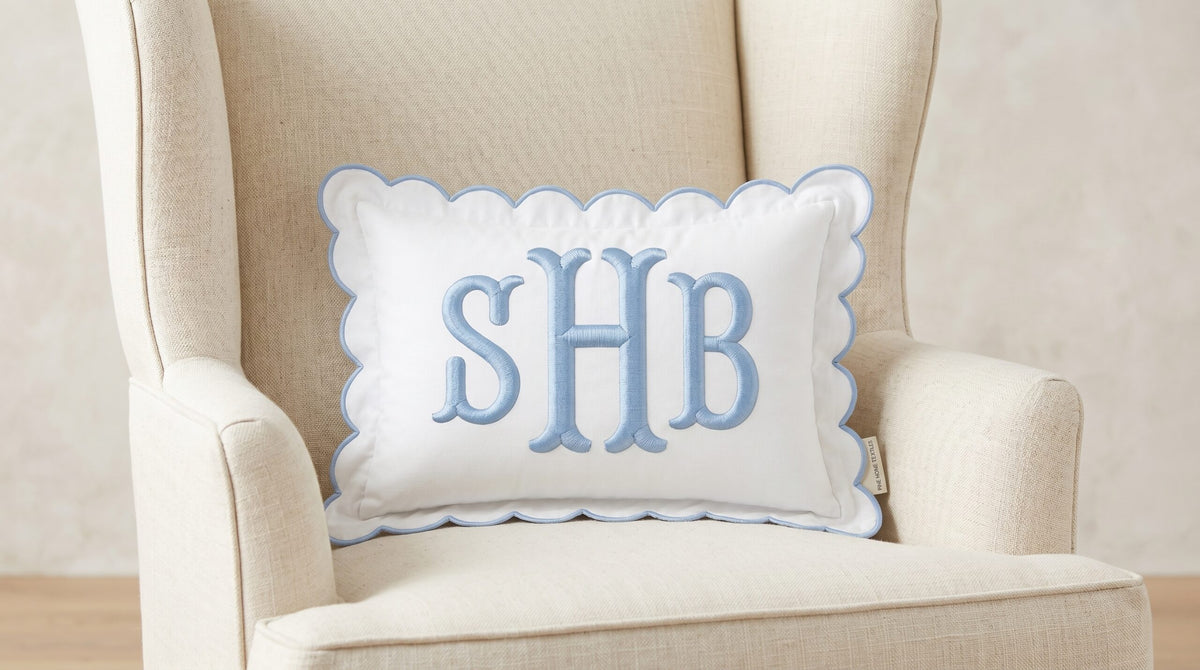 Personalized Monogram Pillow Cover, Custom Embroidered Initials Pillowcase, Custom Text Embroidered Pillow Cover, Nursery Decor Cushion, Baby Room Pillow, Monogrammed Pillow