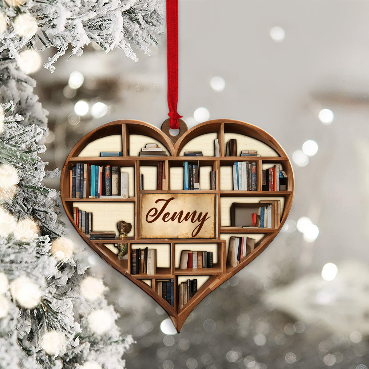 book heart ornament