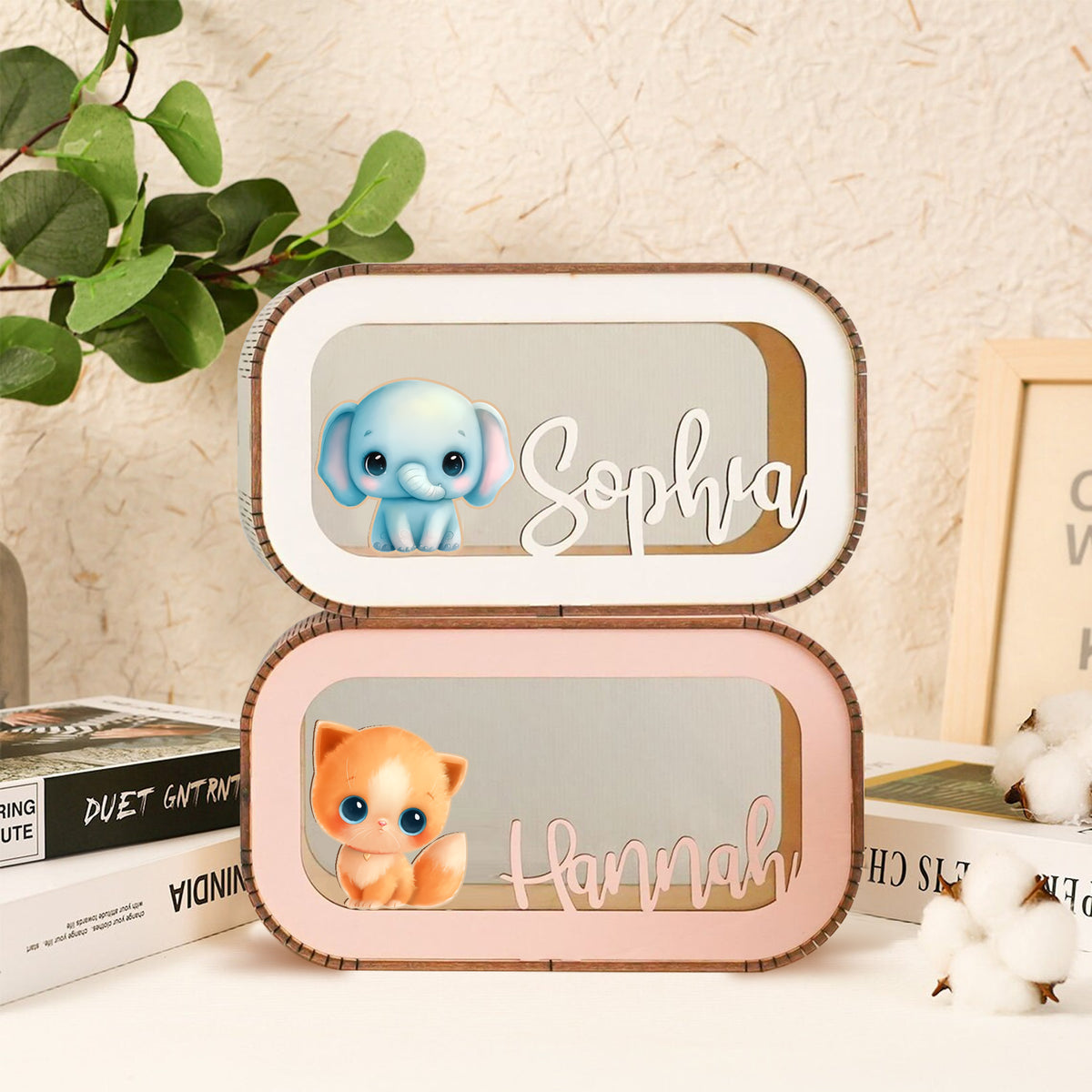 MeMate Personalized Piggy Bank, Name Piggy Bank, Custom Piggy Bank, Money Box, Custom Piggy Bank, Kids Bank, Wooden Cash Box, Gifts For Kids