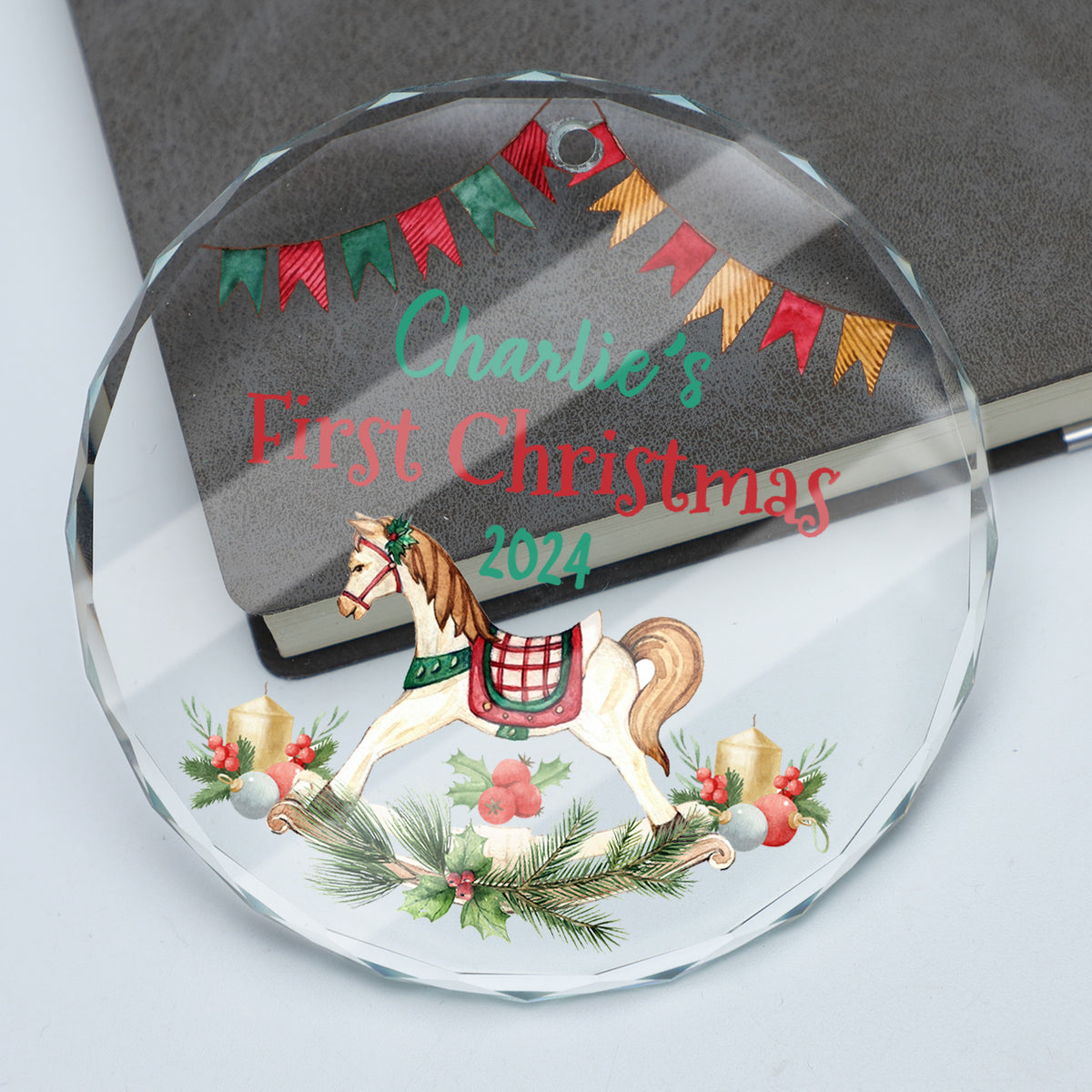 MeMate Baby's First Christmas Ornament 2024, Personalized Baby Ornaments with Name, Baby Ornament for Boys Girls, Christmas Baby Keepsakes for Newborn Infant Son Daughter