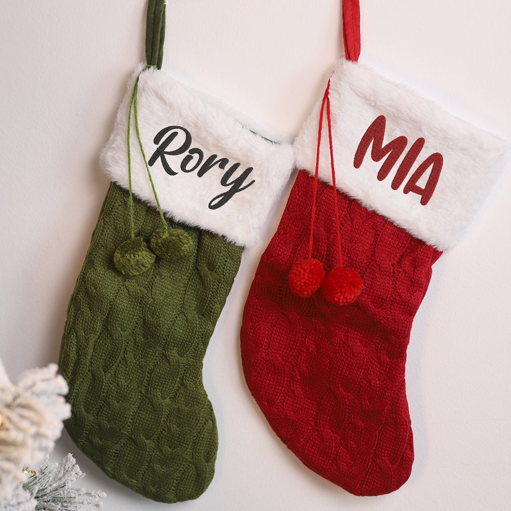 MeMate Family Christmas Stockings, Personalized Embroidered Christmas Stocking, Monogram Stockings, Custom Stocking with Name, Holiday Stocking Decoration 2024, for Family Friends