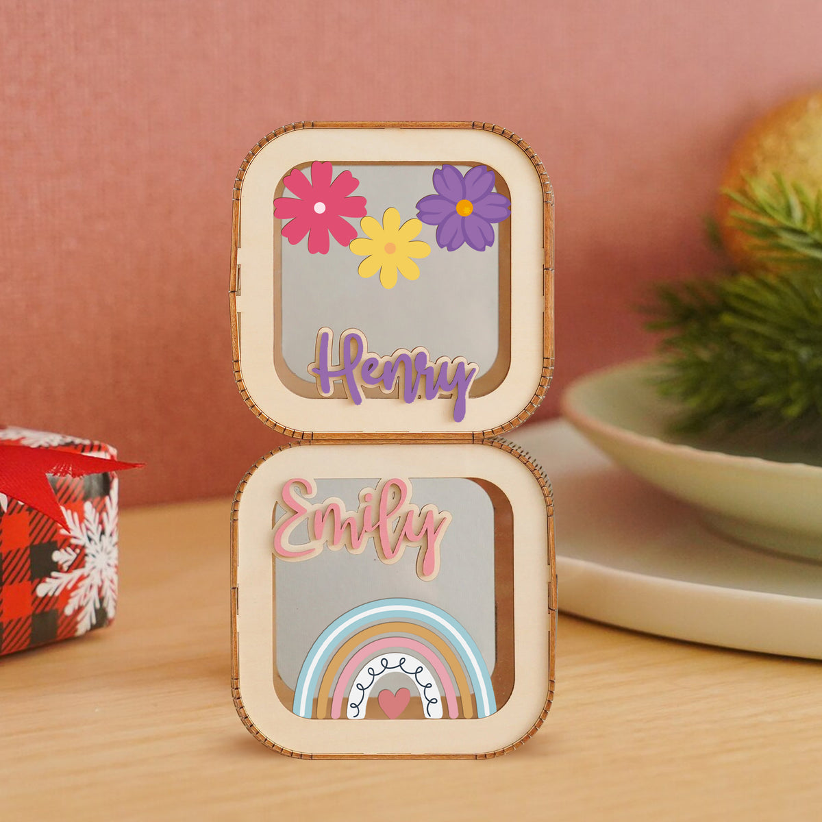 MeMate Personalized Piggy Bank, Name Piggy Bank, Custom Piggy Bank, Kids Bank, Money Box, Wooden Cash Box, Custom Piggy Bank, Gifts For Kids