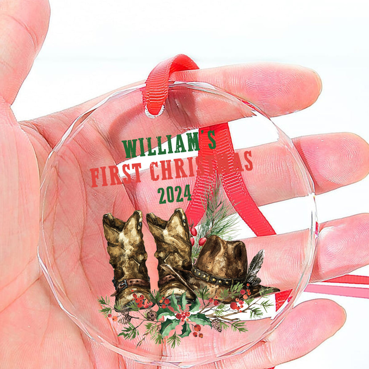 MeMate Baby's First Christmas Ornament 2024, Personalized Baby Ornaments with Name, Baby Ornament for Boys Girls, Christmas Baby Keepsakes for Newborn Infant Son Daughter