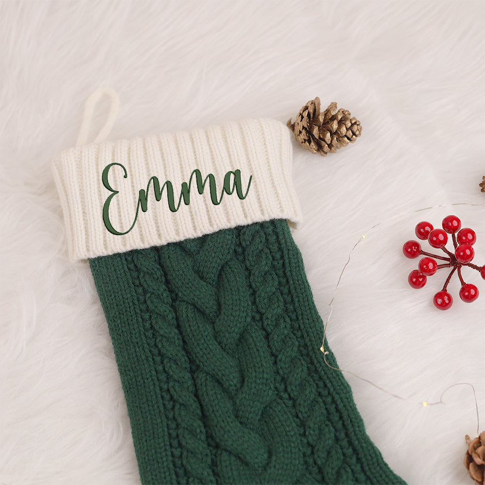 MeMate Christmas Stockings 2024, Personalized Embroidered Christmas Stocking, Knitted Family Stockings, Custom Xmas Stocking with Name, Holiday Stockings, Christmas, Christmas Decoration