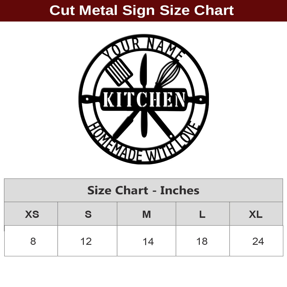 MeMate Kitchen Sign, Personalized Metal Name Signs, Custom Kitchen Sign for Indoor Kitchen Home Wall Décor, Kitchen Signs for Home Decor, Housewarming Gift for Mom Wife Grandmother Friend Family