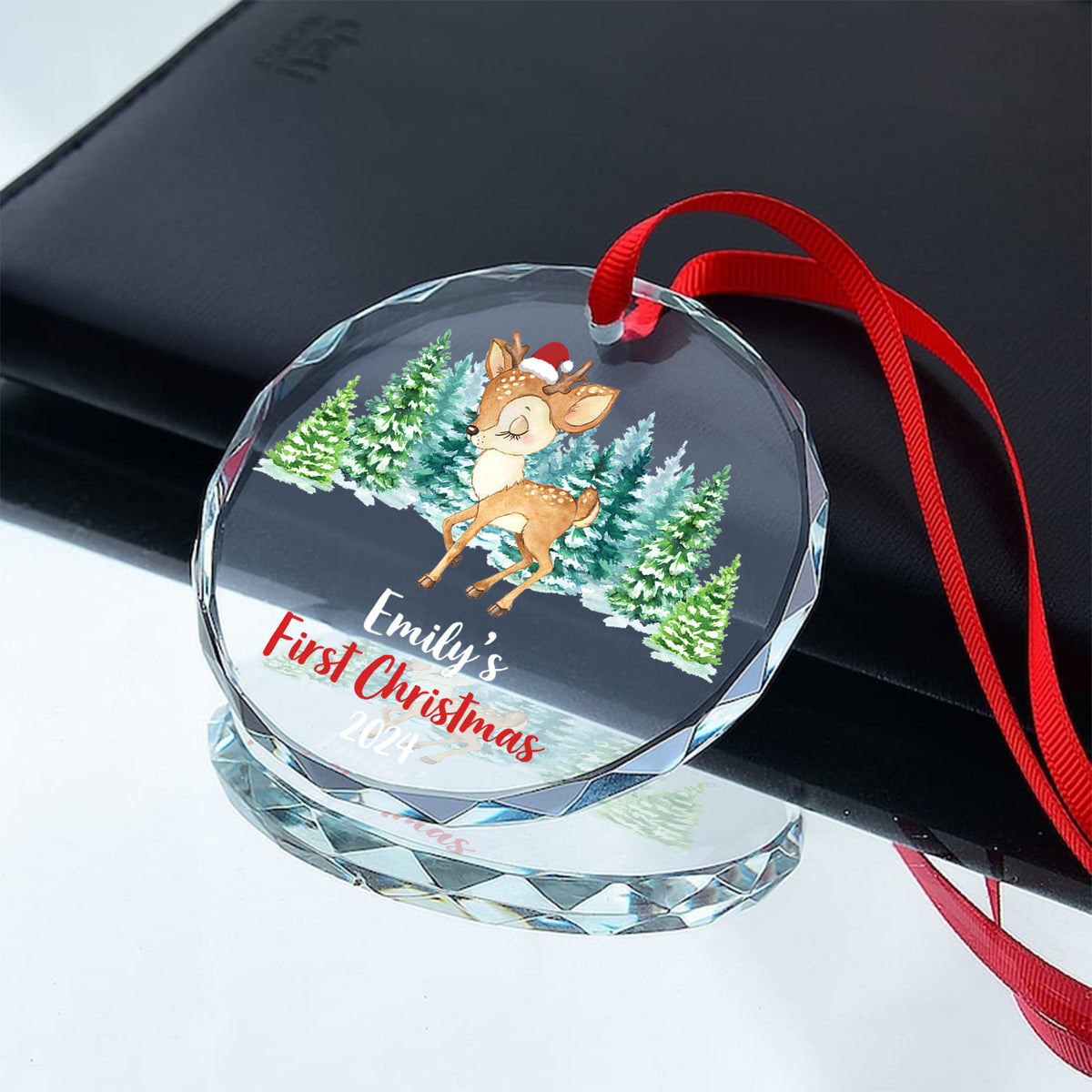 MeMate Baby's First Christmas Ornament 2024, Personalized Baby Ornaments with Name, Baby Ornament for Boys Girls, Christmas Baby Keepsakes for Newborn Infant Son Daughter