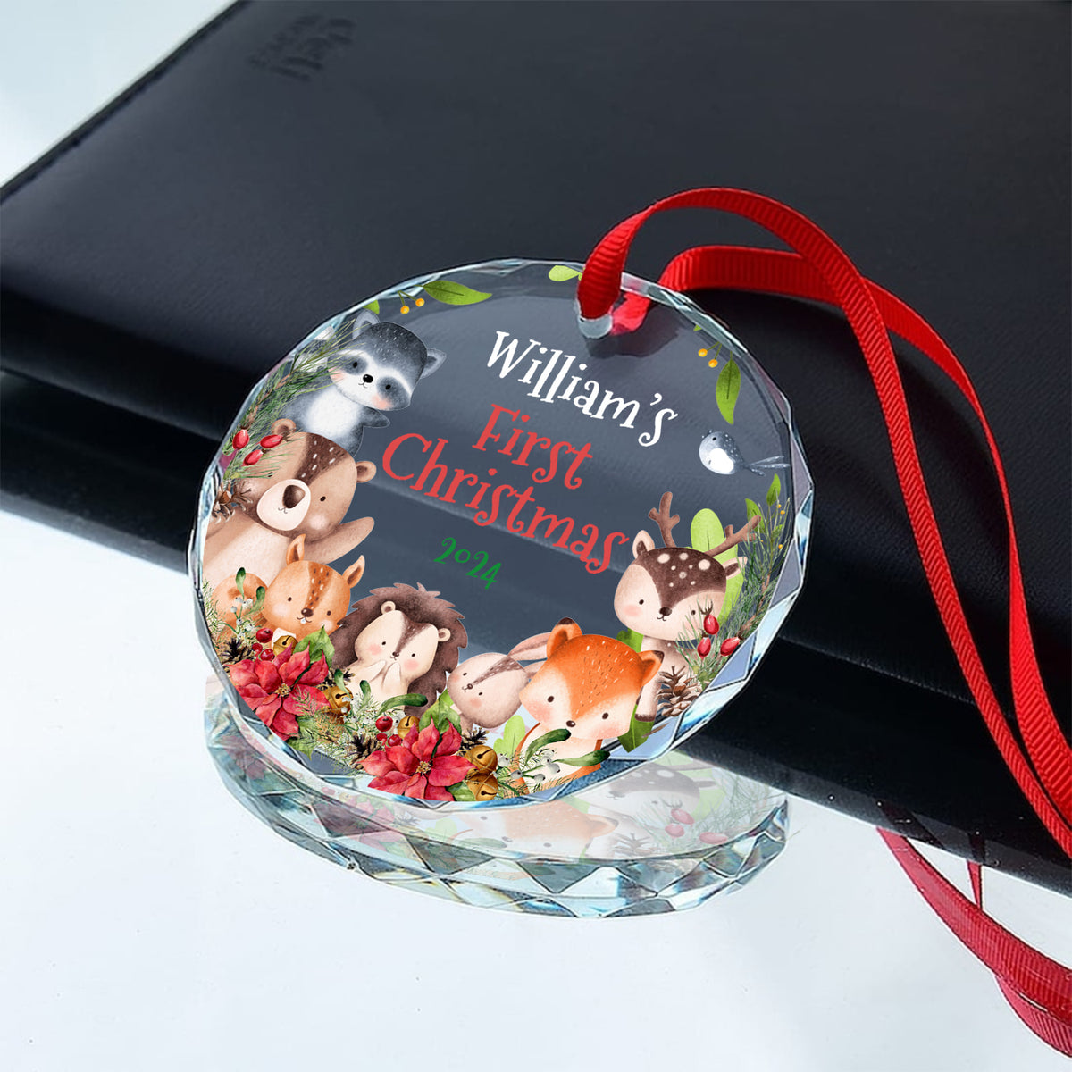 MeMate Baby's First Christmas Ornament 2024, Personalized Baby Ornaments with Name, Baby Ornament for Boys Girls, Christmas Baby Keepsakes for Newborn Infant Son Daughter