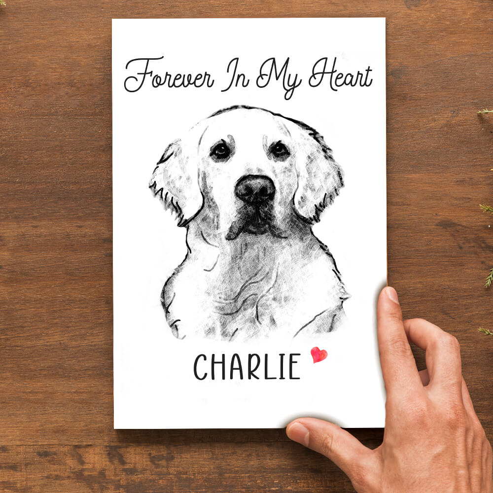 Forever In My Heart Custom Pet Art Photo Desktop Plaque