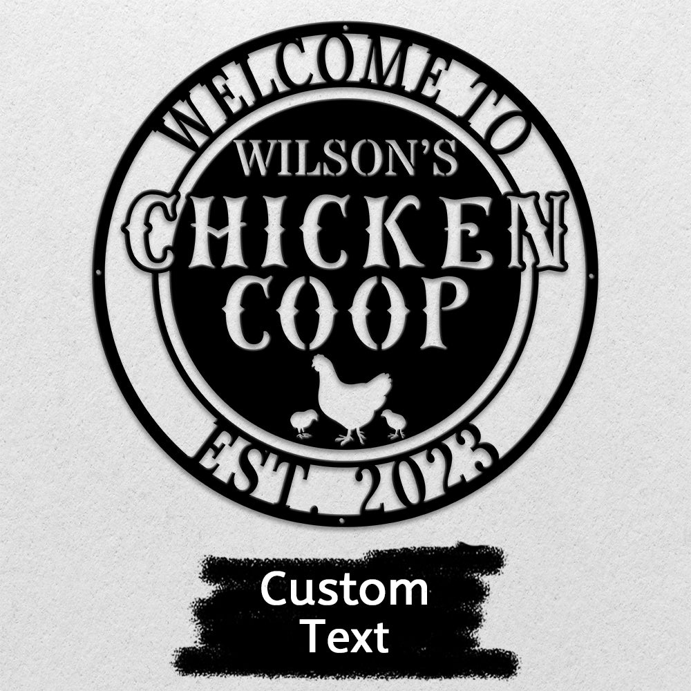 MeMate Chicken Coop Signs, Hen House Decor, Chicken Coop Signs for Farmhouse Decoration, Metal Signs Outdoor Decor, 8-24 inches Large Metal Sign, Farm Sign, Housewarming Gifts