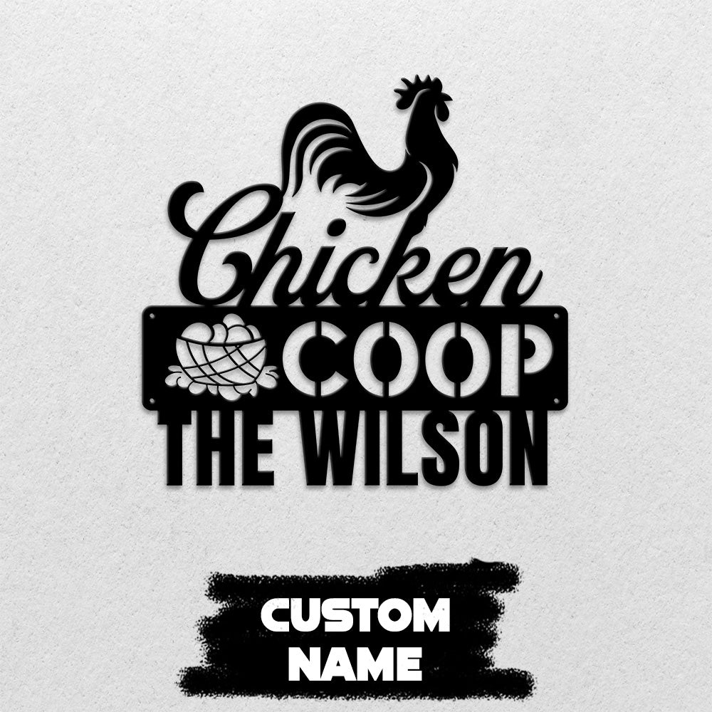 MeMate Chicken Coop Signs, Hen House Decor, Chicken Coop Signs for Farmhouse Decoration, Metal Signs Outdoor Decor, 8-24 inches Large Metal Sign, Farm Sign, Housewarming Gifts