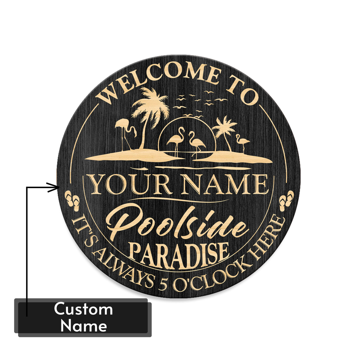 MeMate Pool Signs Personalized Name Text Wooden Sign Outdoor, Poolside Decor, Customized Pool Sign, Swimming Pool Decorations for Wall, Wood Plaque for Backyards Patio Housewarming