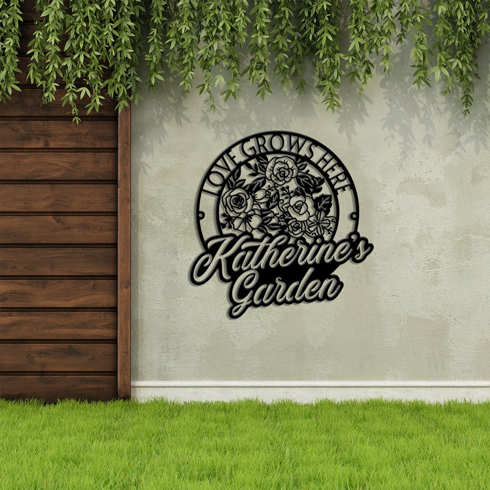 MeMate Personalized Metal Sign Bee, Custom Garden Metal Signs Outdoor Décor, 8" - 24" Garden Signs Metal, Bee Farm Sign, Bee Flowers Garden Signs to Personalize, Shed Shed Sign, Rustic Plaque