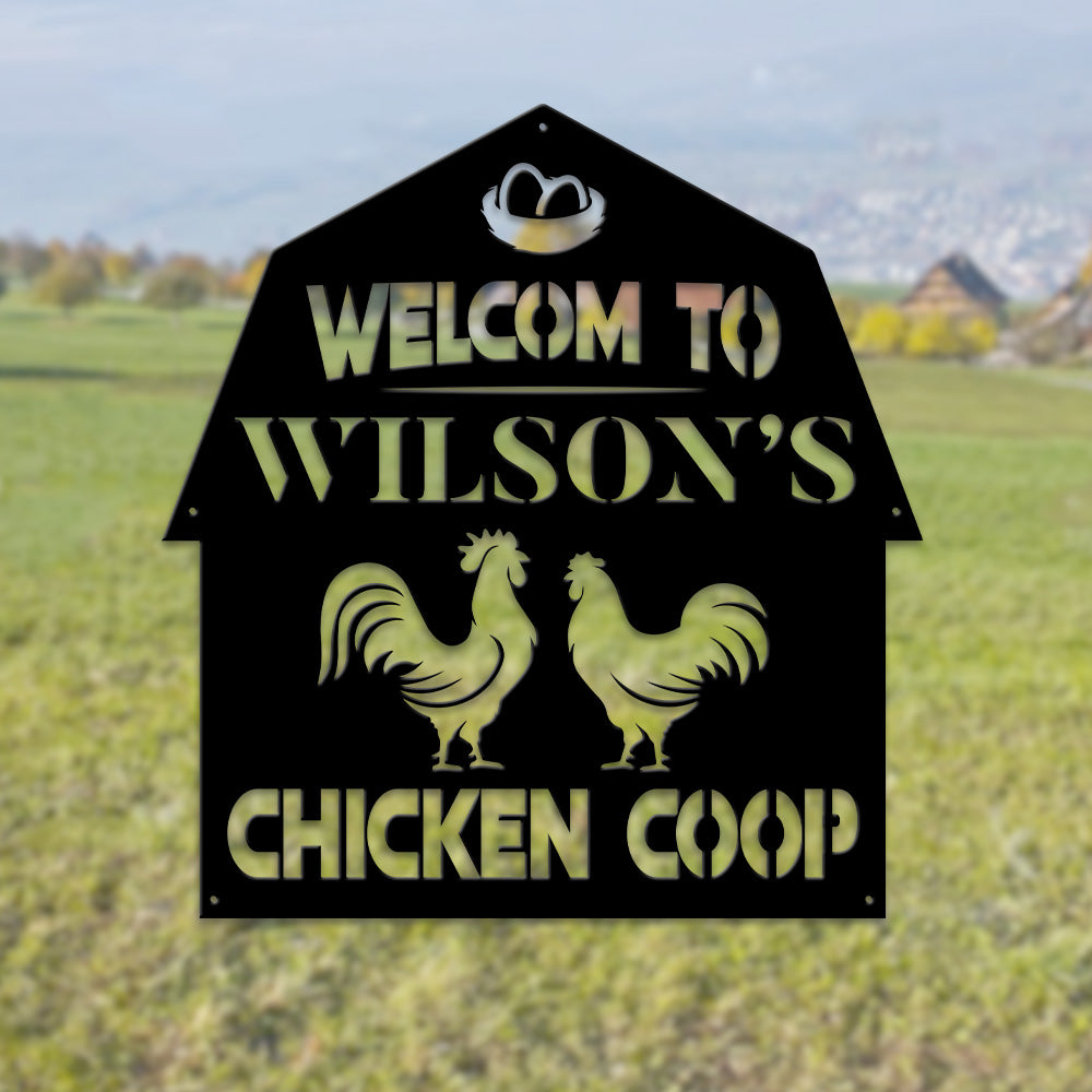 MeMate Chicken Coop Signs, Chicken Coop Signs for Farmhouse Decoration, Metal Signs Outdoor Decor, 8-24 inches Large Metal Sign, Farm Sign, Hen House Decor, Housewarming Gifts