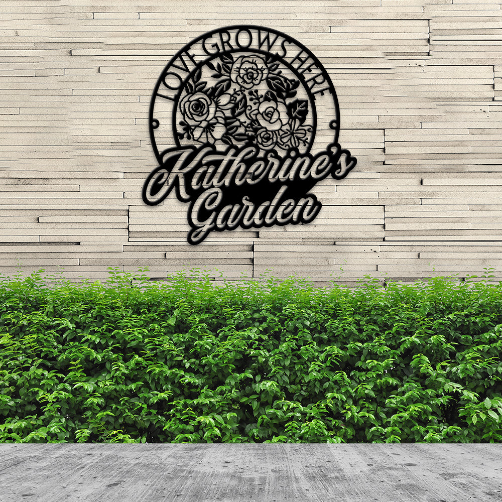 MeMate Personalized Metal Sign Bee, Custom Garden Metal Signs Outdoor Décor, 8" - 24" Garden Signs Metal, Bee Farm Sign, Bee Flowers Garden Signs to Personalize, Shed Shed Sign, Rustic Plaque