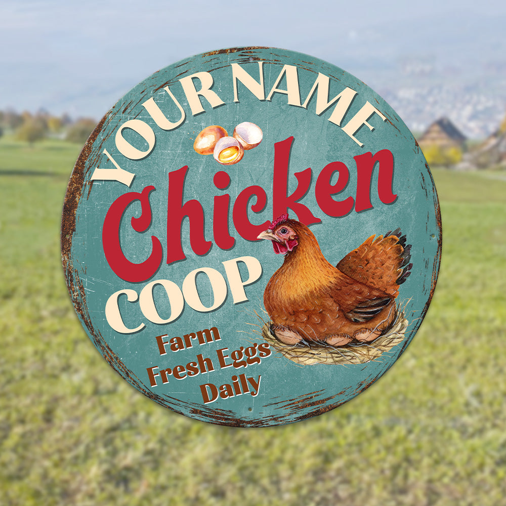 MeMate Chicken Coop Signs, Hen House Decor, Chicken Coop Signs for Farmhouse Decoration, Metal Signs Outdoor Decor, 8-24 inches Large Metal Sign, Farm Sign, Housewarming Gifts