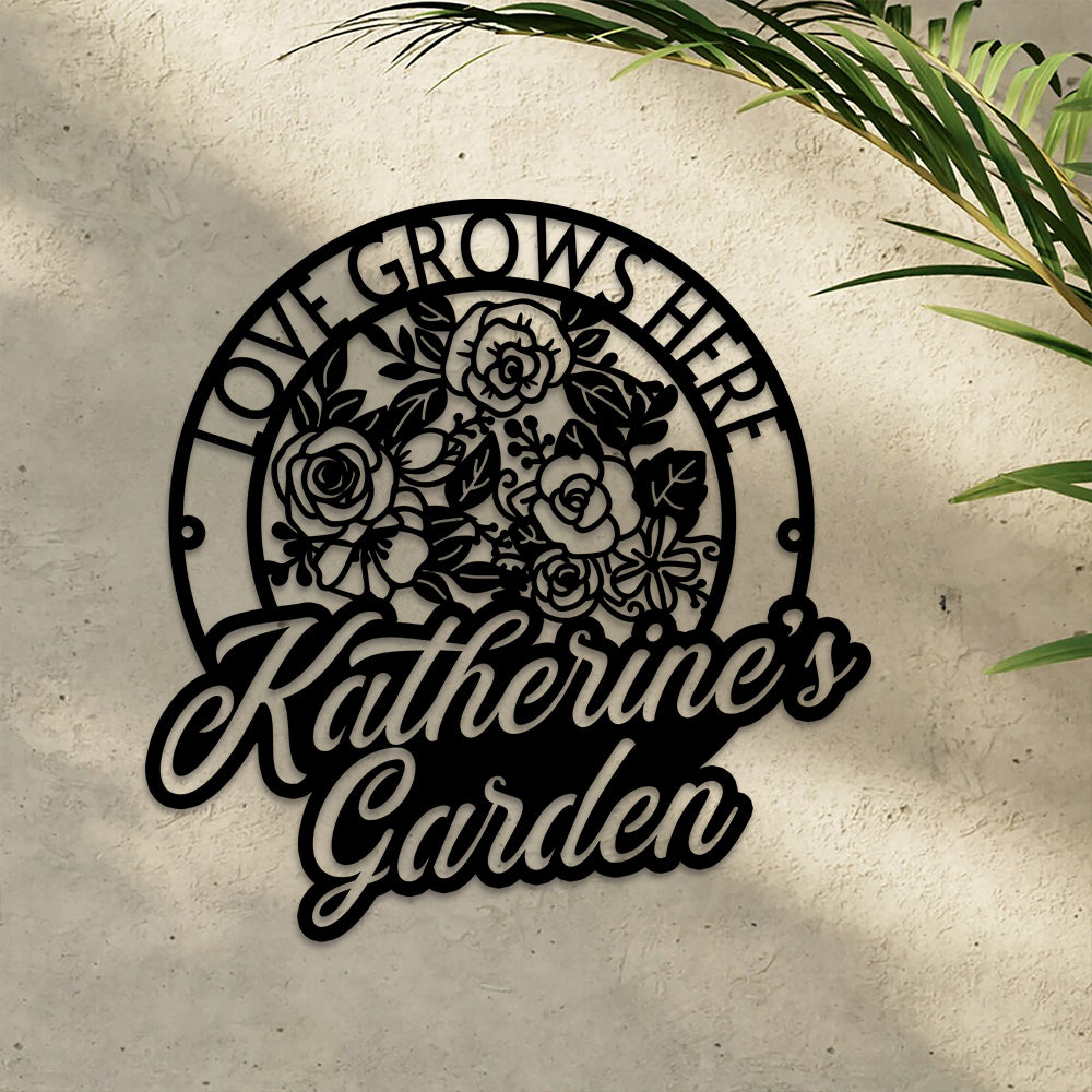 MeMate Personalized Metal Sign Bee, Custom Garden Metal Signs Outdoor Décor, 8" - 24" Garden Signs Metal, Bee Farm Sign, Bee Flowers Garden Signs to Personalize, Shed Shed Sign, Rustic Plaque