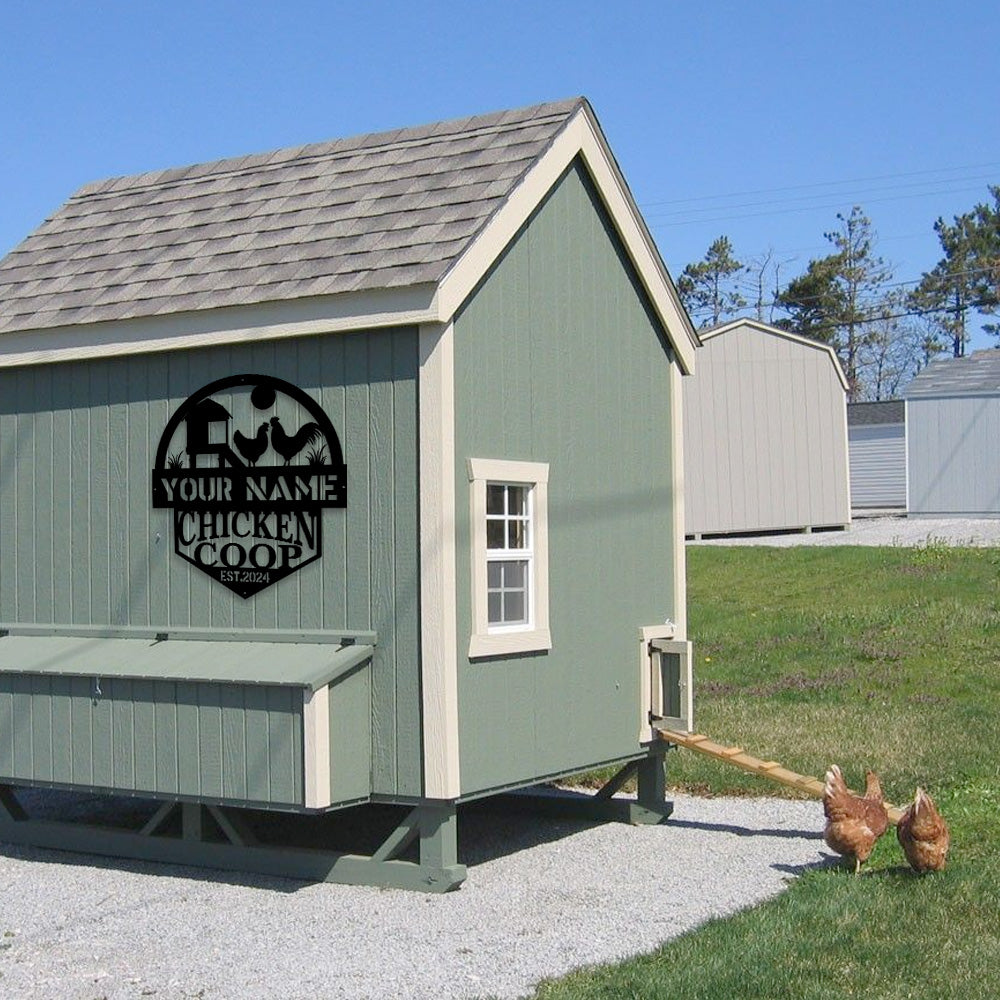 MeMate Chicken Coop Signs, Chicken Coop Signs for Farmhouse Decoration, Metal Signs Outdoor Decor, 8-24 inches Large Metal Sign, Farm Sign, Hen House Decor, Housewarming Gifts
