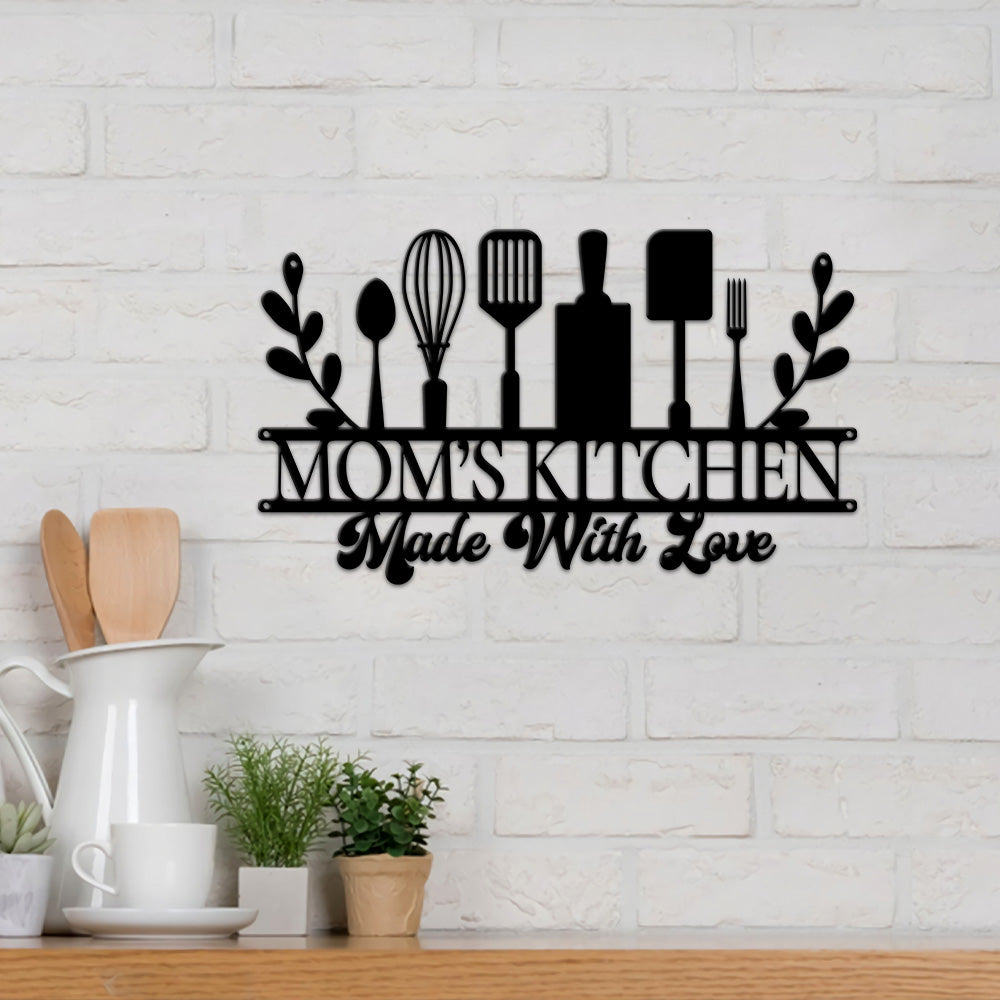 MeMate Kitchen Sign, Personalized Metal Name Signs, Custom Kitchen Sign for Indoor Kitchen Home Wall Décor, Kitchen Signs for Home Decor, Housewarming Gift for Mom Wife Grandmother Friend Family