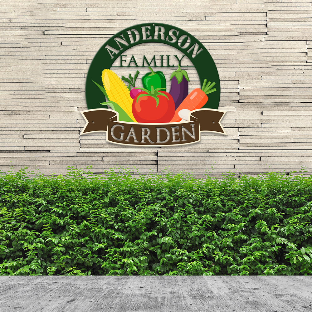 MeMate Vegetable Garden Sign, Personalized Metal Signs, Garden Sign to Personalize, Customized Name Wall Art for Garden Outdoor Decor, Outdoor Plaque Large Sign for Potting Shed, She Shed