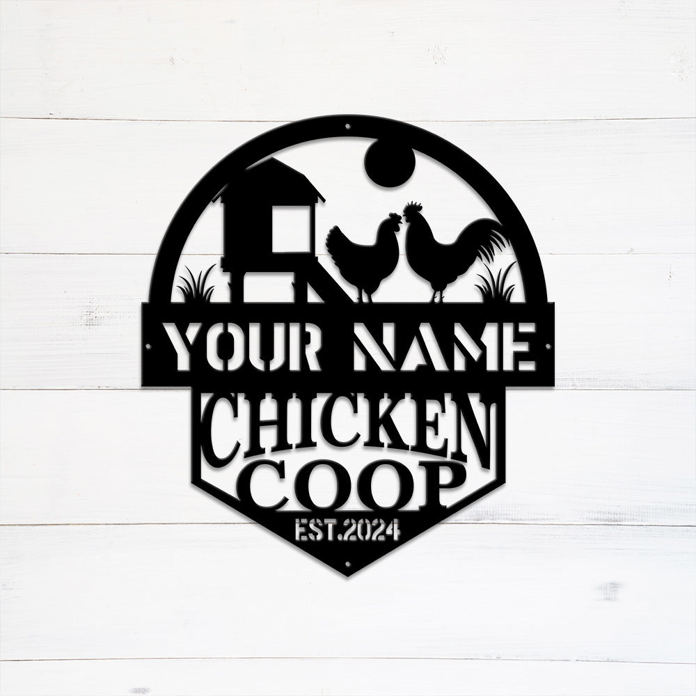 MeMate Chicken Coop Signs, Chicken Coop Signs for Farmhouse Decoration, Metal Signs Outdoor Decor, 8-24 inches Large Metal Sign, Farm Sign, Hen House Decor, Housewarming Gifts