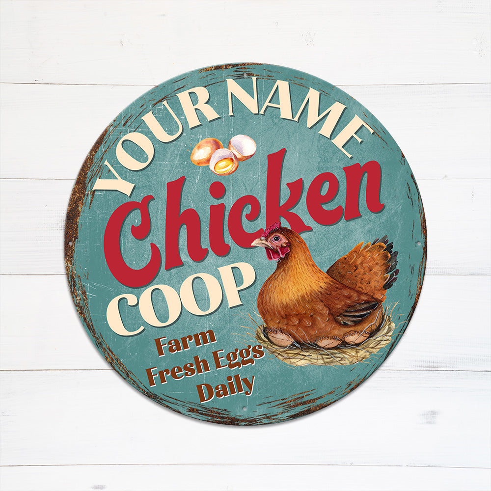 MeMate Chicken Coop Signs, Hen House Decor, Chicken Coop Signs for Farmhouse Decoration, Metal Signs Outdoor Decor, 8-24 inches Large Metal Sign, Farm Sign, Housewarming Gifts