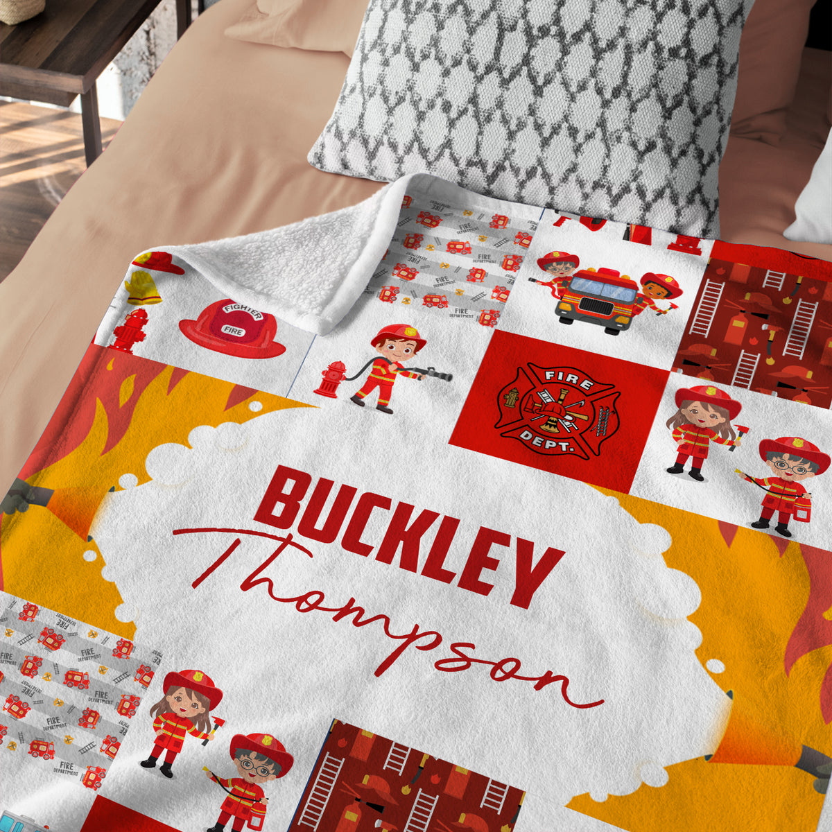 Firefighter Baby Blankets, Baby Firefighter Blanket, Personalized Baby Blankets for Boys, Custom Baby Blankets Name, Firefighter Swaddle Blanket, Plush Blankets for Baby Girl Son Toddlers Kids Visit the locobird Store