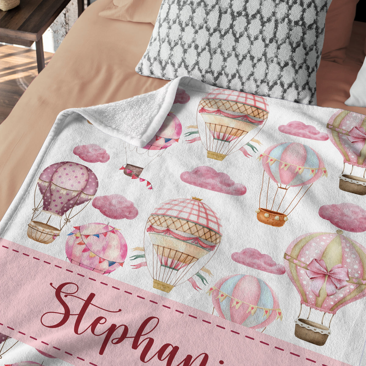 Personalized Baby Blankets for Girls, Baby Girl Blanket with Name, Custom Name Baby Blanket, Pink Blankets for Daughter, Swaddle Blanket, Fleece Blanket for Newborn Toddlers Kids