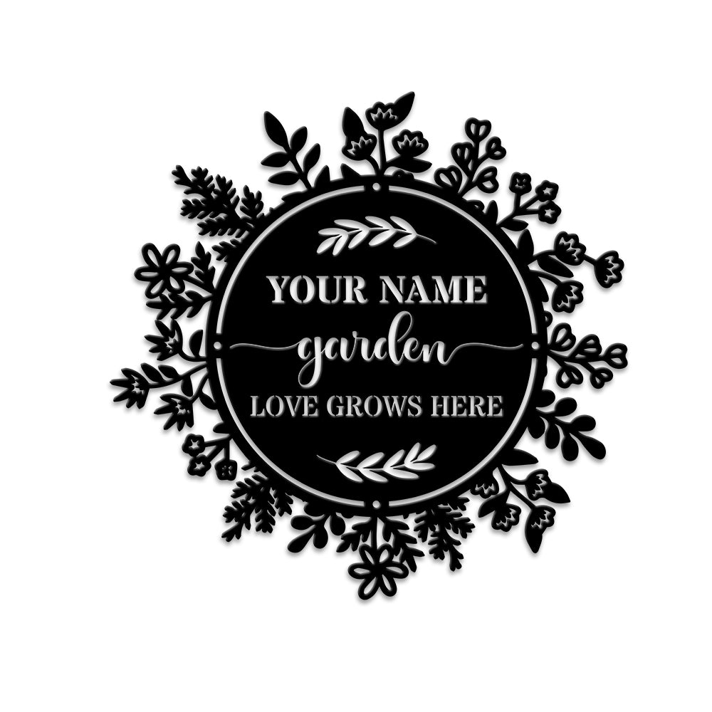 MeMate Personalized Metal Sign Bee, Bee Farm Sign, Custom Garden Metal Signs Outdoor Décor, 8" - 24" Garden Signs Metal, Bee Flowers Garden Signs to Personalize, Shed Shed Sign, Rustic Plaque