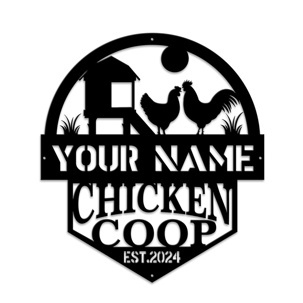 MeMate Chicken Coop Signs, Chicken Coop Signs for Farmhouse Decoration, Metal Signs Outdoor Decor, 8-24 inches Large Metal Sign, Farm Sign, Hen House Decor, Housewarming Gifts