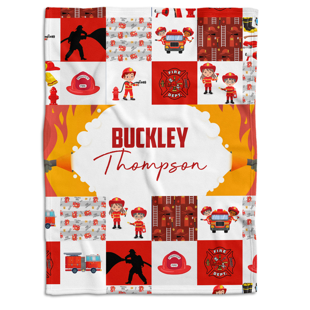 Firefighter Baby Blankets, Baby Firefighter Blanket, Personalized Baby Blankets for Boys, Custom Baby Blankets Name, Firefighter Swaddle Blanket, Plush Blankets for Baby Girl Son Toddlers Kids Visit the locobird Store