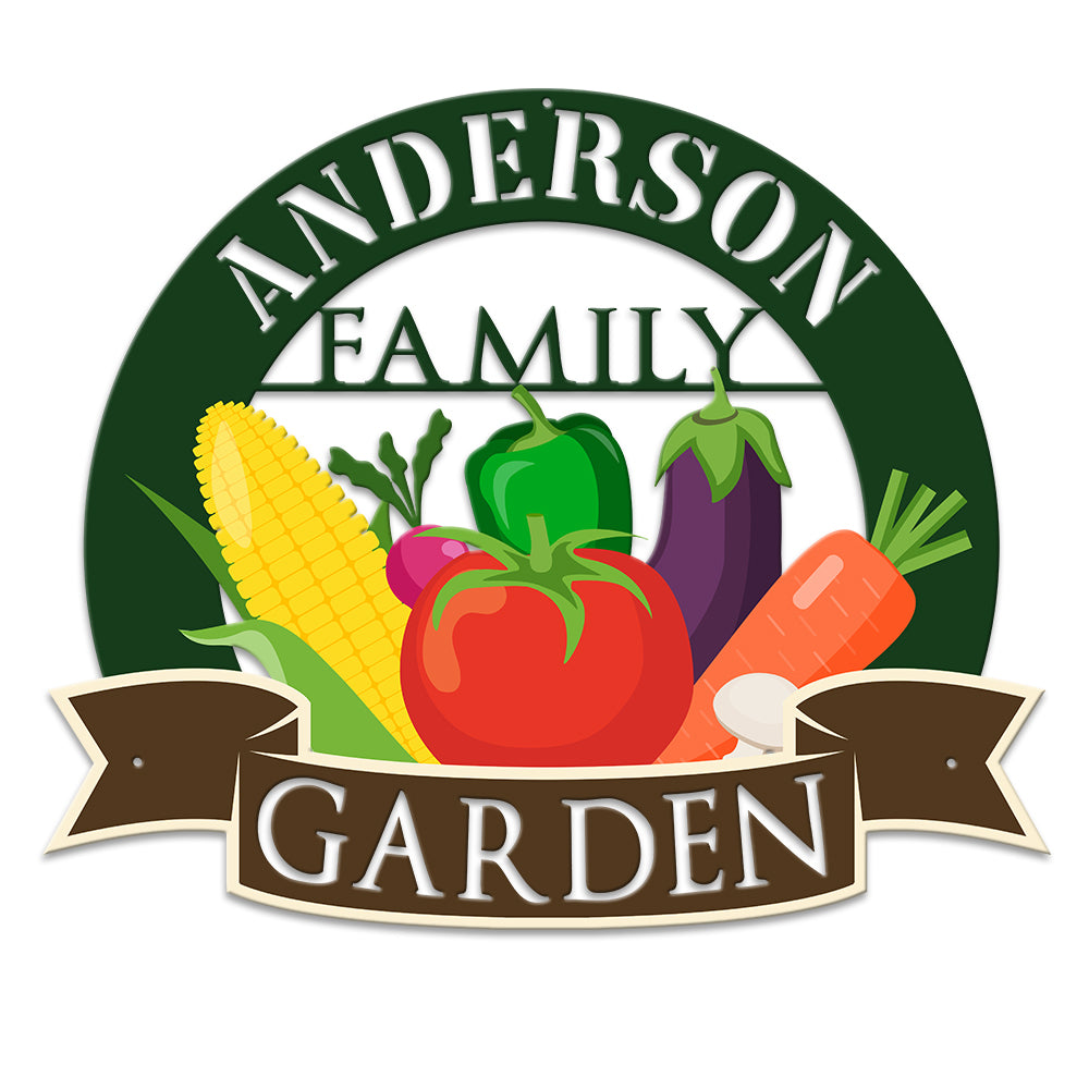 MeMate Vegetable Garden Sign, Personalized Metal Signs, Garden Sign to Personalize, Customized Name Wall Art for Garden Outdoor Decor, Outdoor Plaque Large Sign for Potting Shed, She Shed