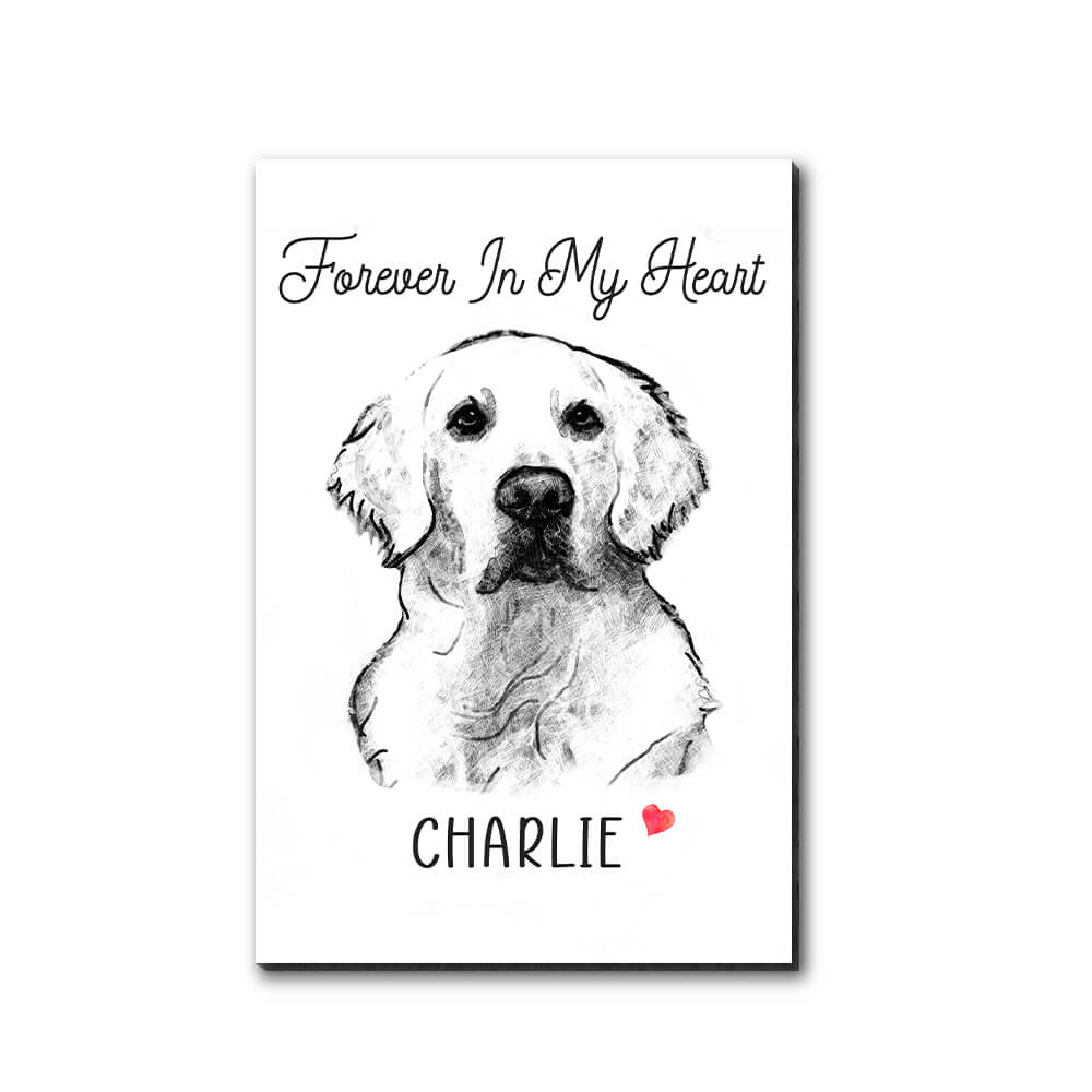 Forever In My Heart Custom Pet Art Photo Desktop Plaque
