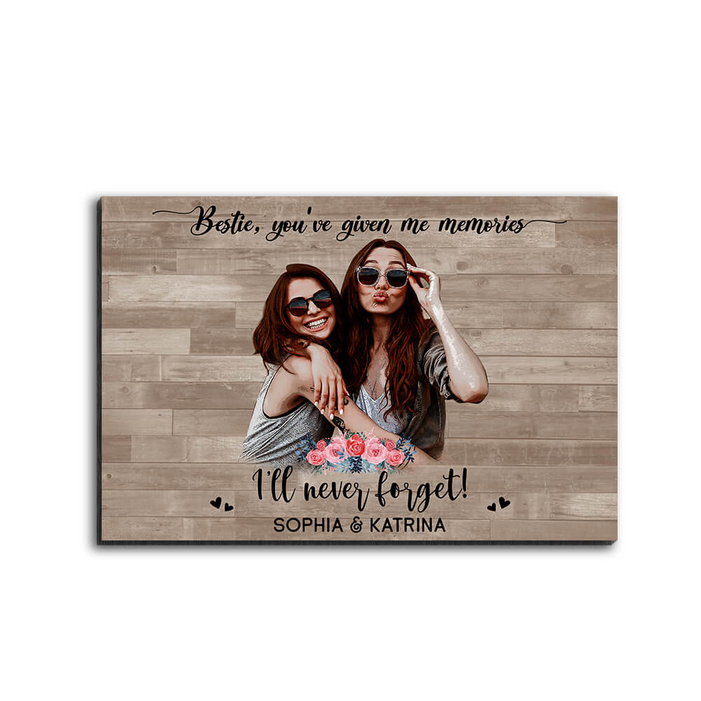 Bestie, You've Given Me Memories Custom Art Personalized Photo Desktop Plaque