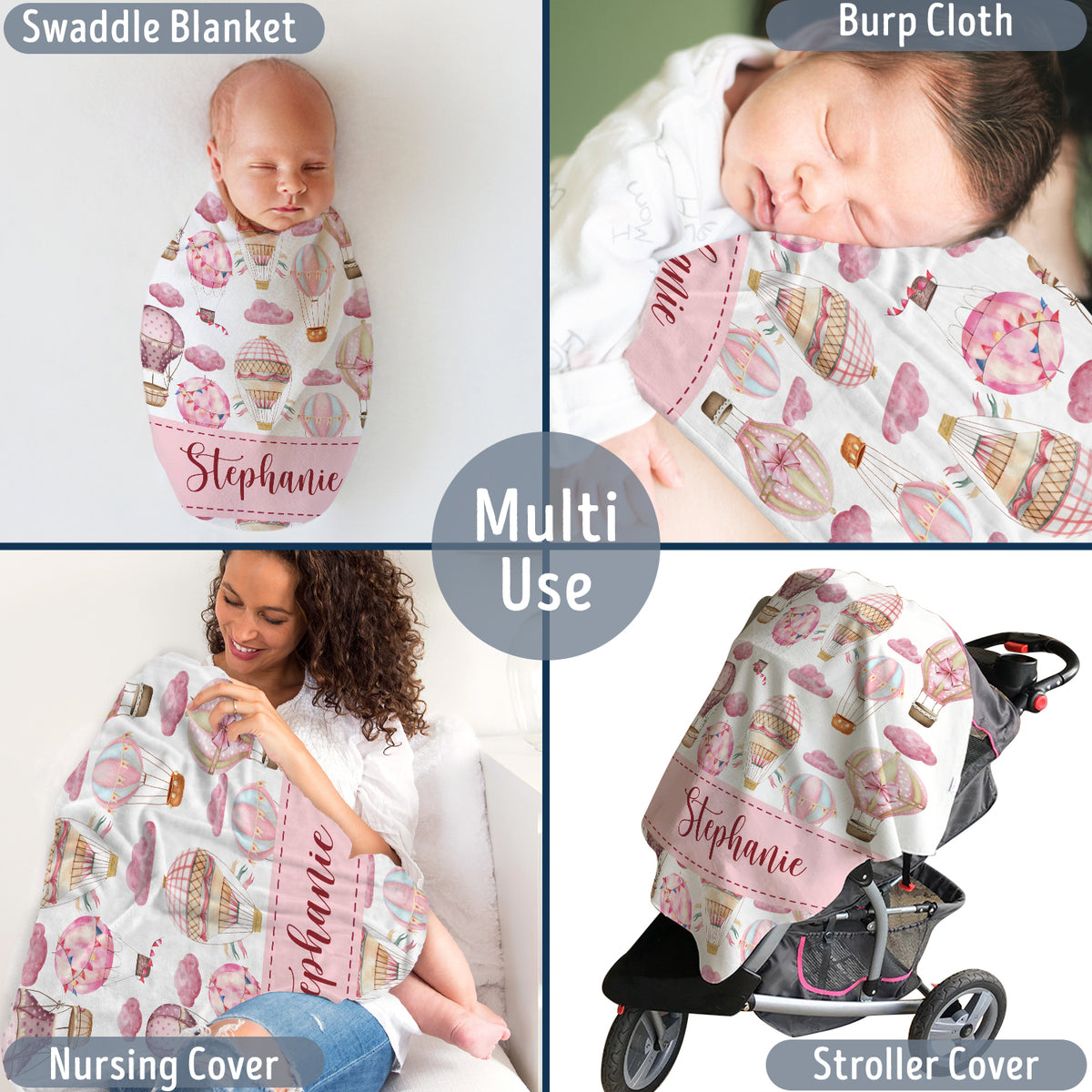 Personalized Baby Blankets for Girls, Baby Girl Blanket with Name, Custom Name Baby Blanket, Pink Blankets for Daughter, Swaddle Blanket, Fleece Blanket for Newborn Toddlers Kids