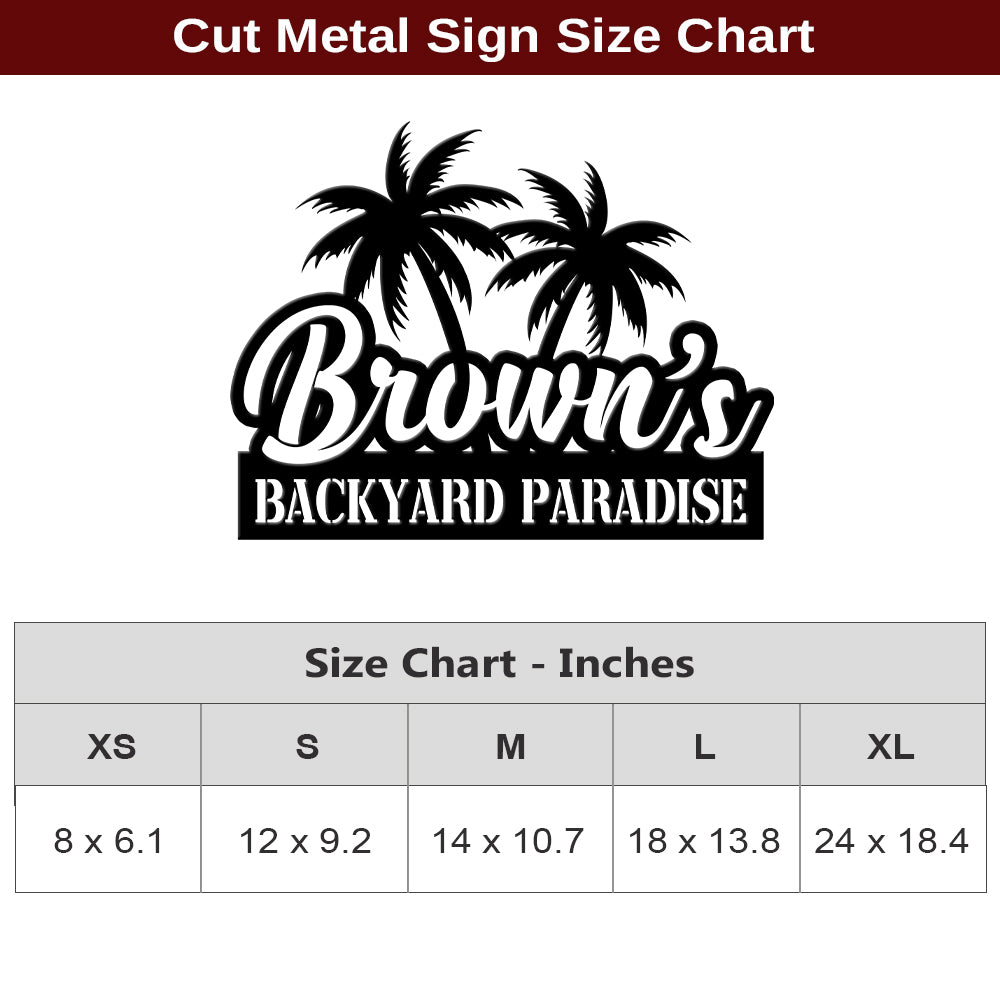 MeMate Backyard Sign Outdoor Decor, Welcome Signs, Personalized Metal Sign for Backyard, Patio, Custom Name Signs for Garden Porch, Deck, Large Metal Sign for Outside