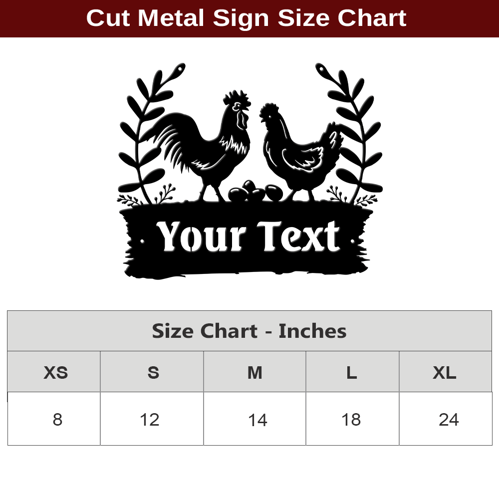 MeMate Personalized Name Outdoor Sign, Chicken Coop Signs, Chicken Metal Sign, Hen House Outdoor Décor, Housewarming Gift for Family Friend