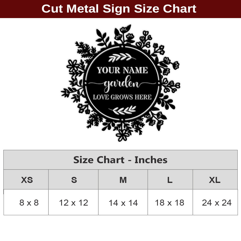 MeMate Personalized Metal Sign Bee, Bee Farm Sign, Custom Garden Metal Signs Outdoor Décor, 8" - 24" Garden Signs Metal, Bee Flowers Garden Signs to Personalize, Shed Shed Sign, Rustic Plaque