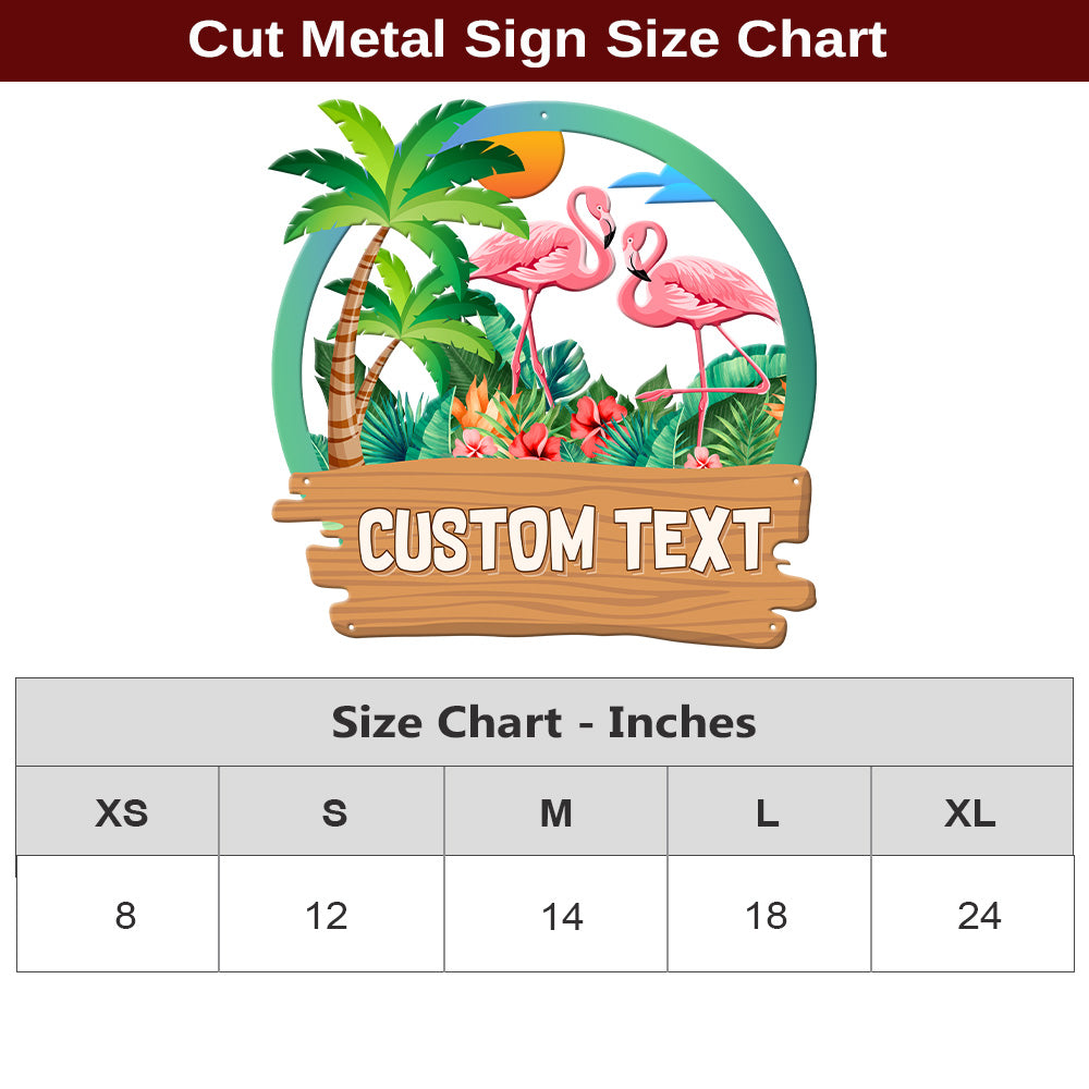MeMate Flamingo Lounge Signs, Flamingo House Outdoor Décor, Flamingo House Metal Sign, Personalized Flamingo Tropical Sign, Flamingo Metal Sign Housewarming Gift for Family Friend