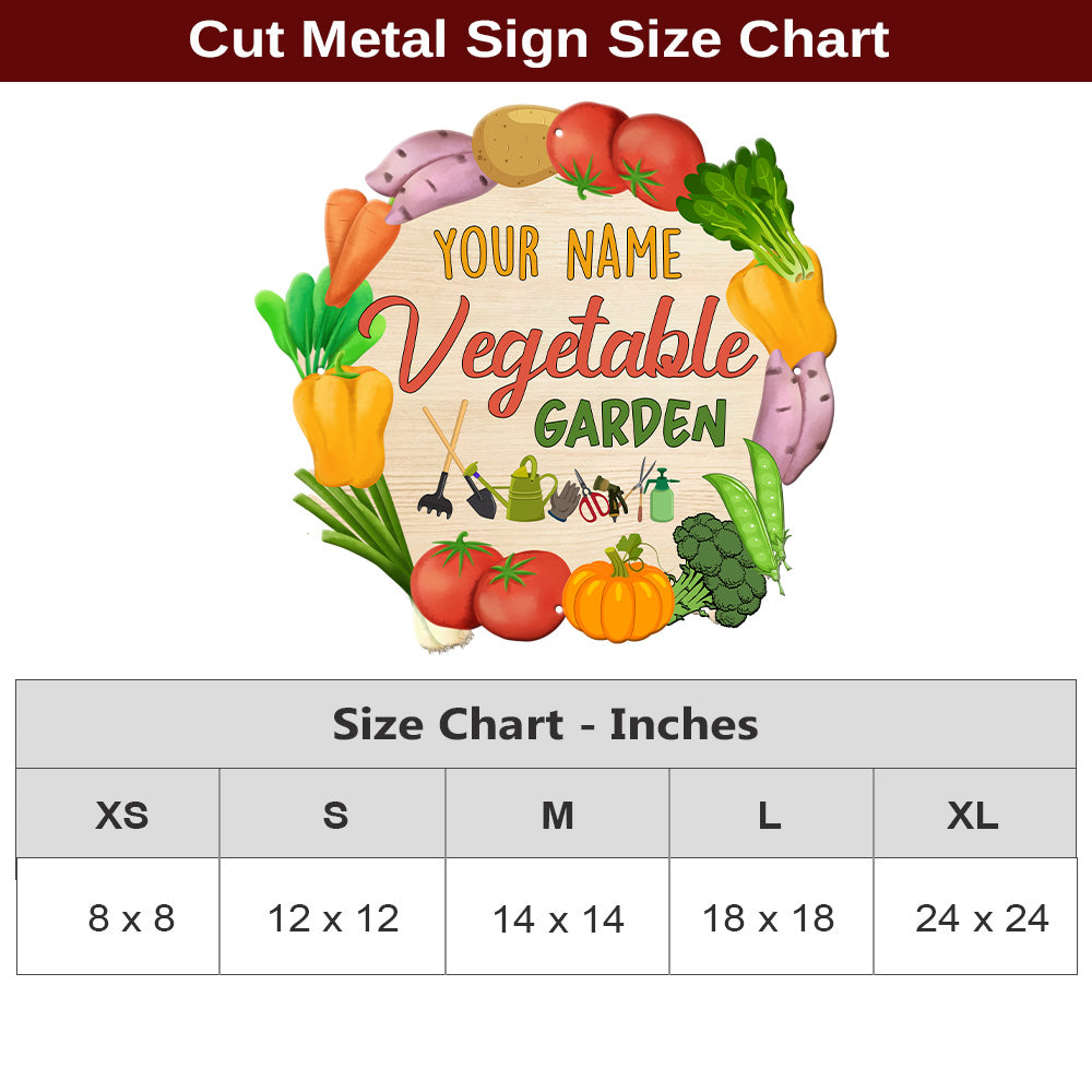 MeMate Vegetable Garden Signs, Personalized Metal Signs, Garden Sign to Personalize, Large Sign for She Shed, Customized Name Wall Art for Garden Outdoor Decor, Personalized Outdoor Plaque