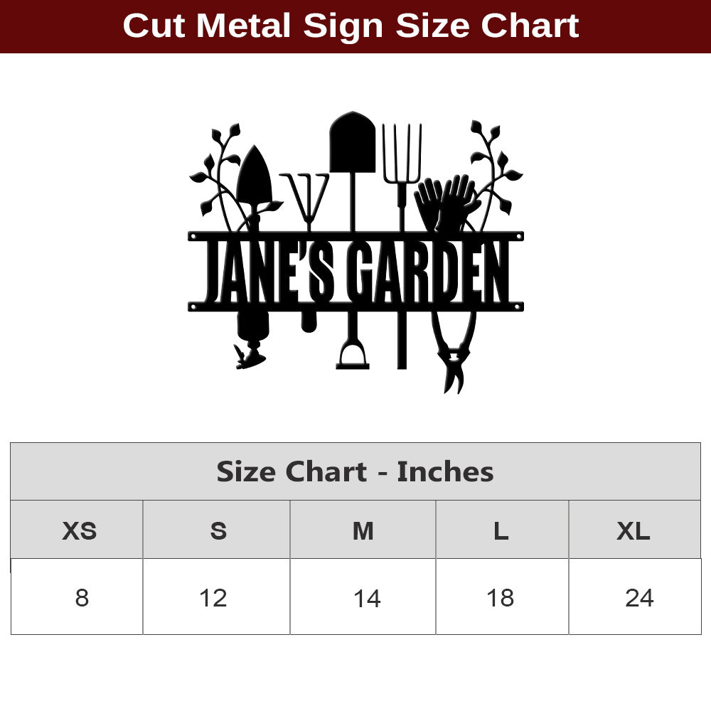 MeMate Garden Signs, Custom Metal Garden Signs Outdoor Decor, Garden Sign to Personalize, Personalized Garden Tool for Sign Women Mom Grandma, Rustic Decorations