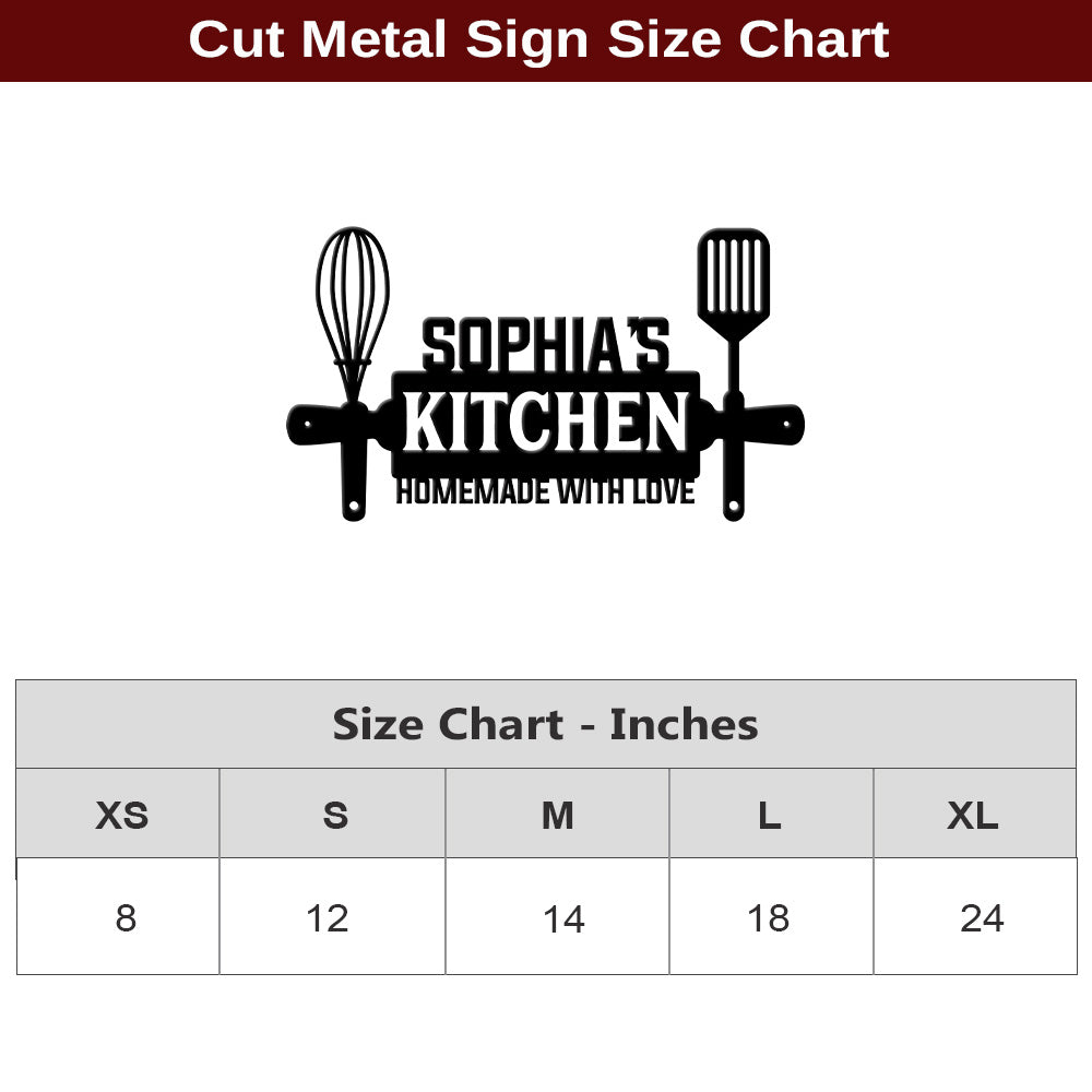 MeMate Kitchen Sign, Personalized Metal Name Signs, Custom Kitchen Sign for Indoor Kitchen Home Wall Décor, Kitchen Signs for Home Decor, Housewarming Gift for Mom Wife Grandmother Friend Family
