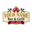 MeMate Metal BBQ Signs, Bar and Grill Sign to Personalize, Personalized Barbecue Metal Signs Kitchen Decor, Custom Name Outdoor Plaques, Rustic Decorations for Man Cave