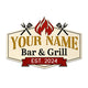 MeMate Metal BBQ Signs, Bar and Grill Sign to Personalize, Personalized Barbecue Metal Signs Kitchen Decor, Custom Name Outdoor Plaques, Rustic Decorations for Man Cave